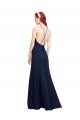 High Halter Fit and Flare Long Chiffon Prom Dress with Criss Cross Low Back UK Clearance