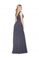 Floor Length High Neck V-Back Chiffon Prom Dress UK Clearance