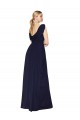 Draped Long V-Neck Floor Length Chiffon Prom Dress UK Clearance