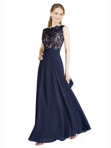 Bateaux Neckline A-Line Lace Prom Dress with Top Nude Layer UK Clearance