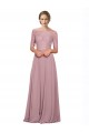 Off the Shoulder Lace Crop Top A-Line Chiffon Prom Dress UK Clearance