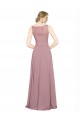 Long A-Line Chiffon Prom Dress with Sleeveless Lace Crop Top UK Clearance