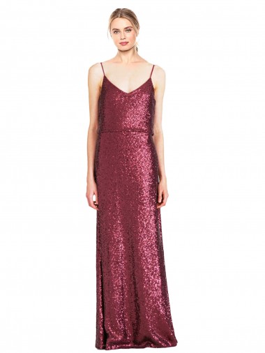 High Neck Halter Long Slim Sequin Prom Dress with V-Neck and Blouson Bodice UK Clearance