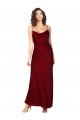 Cowl Neck Low Back Silky Satin Prom Dress with Thin Back Straps UK Clearance