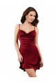 Midi Length Cowl Neck Silky Satin Short Cocktail Prom Dress / Homecoming Dress UK Clearance