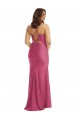 Cowl-Neck Open Tie-Back Silky Satin Mermaid Prom Dress with Frong Slit UK Clearance