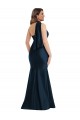 Scarf Neck One Shoulder Silky Satin Mermaid Prom Dress with Front Slit UK Clearance