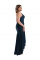 Pleated Wrap Ruffled High Low Silky Satin Prom Dress UK Clearance