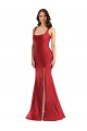 Square Neck Silky Satin Mermaid Prom Dress with Side Slit UK Clearance