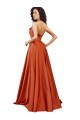 Strapless Sweep Train Silky Satin Prom Dress with Pleats UK Clearance