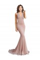 Deep V-Neck Mermaid Low Back Long Spandex Prom Dress UK Clearance