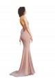 Deep V-Neck Mermaid Low Back Long Spandex Prom Dress UK Clearance