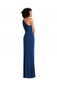 Grecian Inspired One Shoulder Twist Draped Maxi Spandex Prom Dress UK Clearance