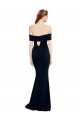 Off the Shoulder Fitted Crepe Prom Dress with Back Cut Out UK Clearance