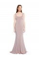 Sleeveless Scoop Neck Fully Lined Crepe Prom Dress UK Clearance