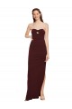 Twisted Strapless Keyhole Long Crepe Prom Dress with Slit UK Clearance