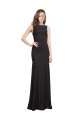 Sleeveless Bateau Neckline Crepe Prom Dress with Twist Back UK Clearance