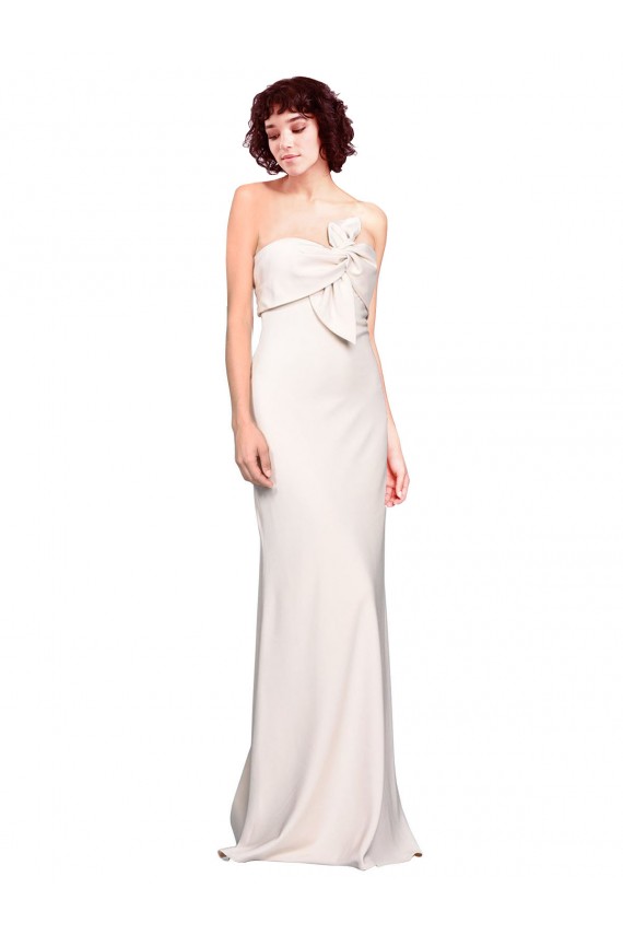 Strapless Crepe Fitted Prom Dress with Twist Bow UK Clearance