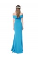 Off the Shoulder Crepe Prom Dress with Fitted Silhouette UK Clearance