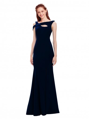 Sleeveless Crepe Mermaid Prom Dress with Side Slit UK Clearance