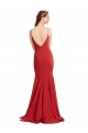 Mermaid Plunging V-Neck Crepe Prom Dress with Wide Open Back UK Clearance