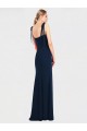 Flat Tie Shoulder Crepe Trumpet Prom Dress with Front Slit UK Clearance