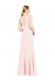 Slim A-Line V-Neck Long Stretch Crepe Prom Dress with V-Back UK Clearance