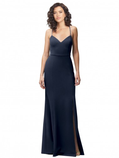 Sweetheart Fit and Flare Stretch Crepe Prom Dress with Side Slit and Strappy Back UK Clearance