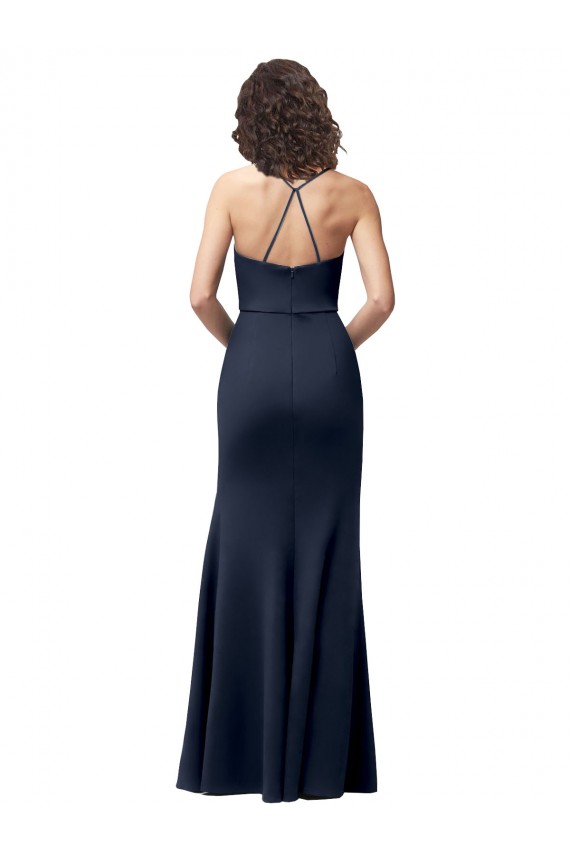 Sweetheart Fit and Flare Stretch Crepe Prom Dress with Side Slit and Strappy Back UK Clearance