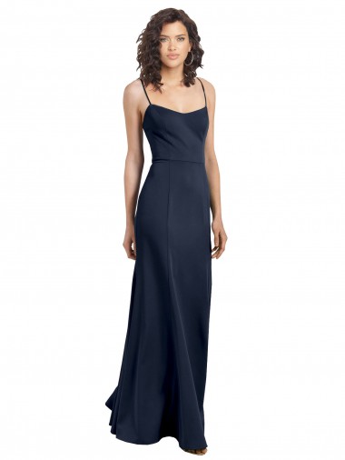 Fit and Flare Scoop Neck Long Sleeveless Stretch Crepe Prom Dress UK Clearance