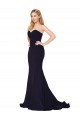 Sweetheart High Neck Sweep Train Sleeveless Crepe Prom Dress UK Clearance