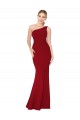 One Shoulder Long High Neck Sleeveless Mermaid Crepe Prom Dress UK Clearance