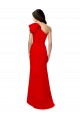 High Neck Ruffle Frill One Shoulder Maxi Crepe Prom Dress UK Clearance