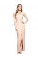 Floor Length Square Neck Long Sheath Crepe Prom Dress  UK Clearance