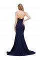 Fit and Flare Sweetheart Long Crepe Prom Dress with Sweep Train UK Clearance