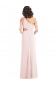 Flirty One Shoulder Midriff Cutout Maxi Crepe Prom Dress UK Clearance