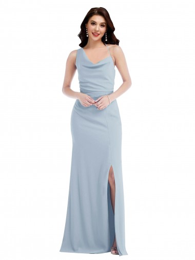 One Shoulder Draped Cowl Neck Maxi Prom Dress UK Clearance