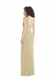 Wide Strap Slash Cutout Empire Crepe Prom Dress with Front Slit UK Clearance