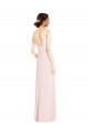 Square Neck Low Back A-Line Prom Dress with Front Slit and Pockets UK Clearance