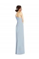 Asymmetrical Off the Shoulder Cuff Trumpet Crepe Prom Dress With Front Slit UK Clearance