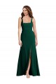 Square Neck Trumpet Maxi Prom Dress with Front Slit UK Clearance