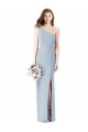 One Shoulder Crepe Trumpet Prom Dress with Front Slit UK Clearance