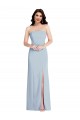 Strapless Scoop Back Maxi Crepe Prom Dress with Front Slit UK Clearance