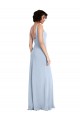 Slim Square Neck Fit and Flare Full Length Stretch Crepe Prom Dress UK Clearance