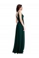 Slim A-Line V-Neck Full Length Crepe Prom Dress with Side Slit UK Clearance