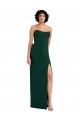 Scooped Strapless Neckline Crepe Prom Dress with Side Slit UK Clearance