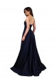 Sweetheart Neckline Low Back Long Crepe Prom Dress with High Leg Spit & Pockets UK Clearance