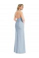 Plunge Neck Halter Backless Trumpet Prom Dress with Front Slit UK Clearance