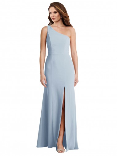 Bold One Shoulder Trumpet Maxi Crepe Prom Dress UK Clearance