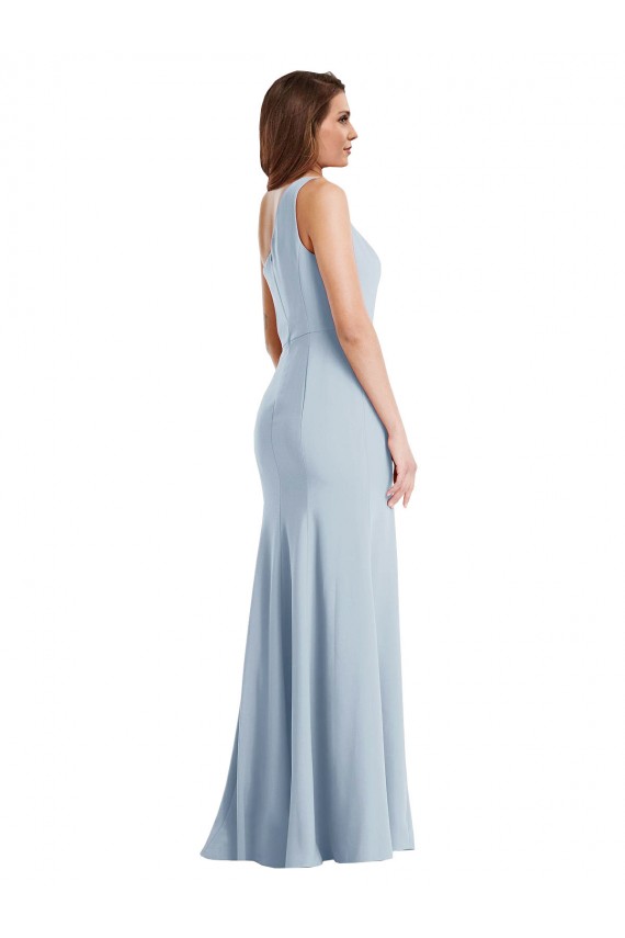 Bold One Shoulder Trumpet Maxi Crepe Prom Dress UK Clearance